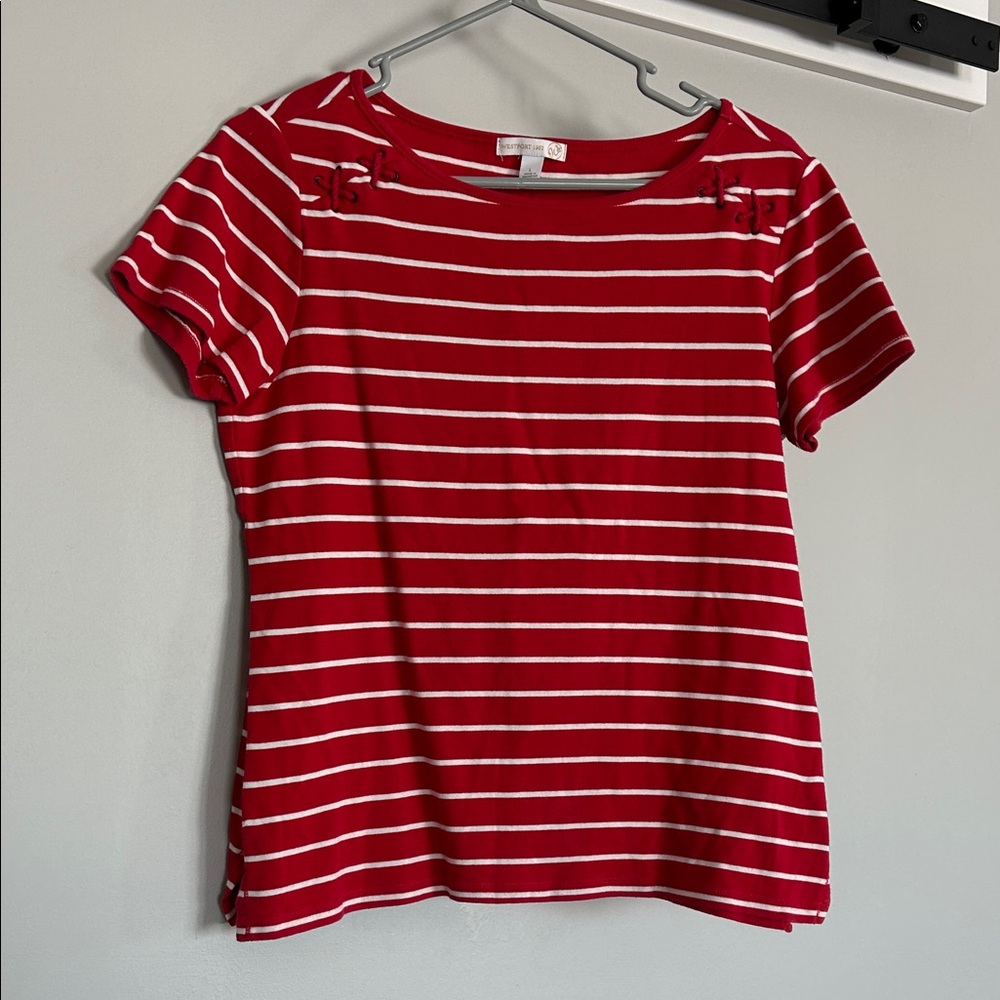 Westport 1962 Red and White Stripe Short Sleeve Tee